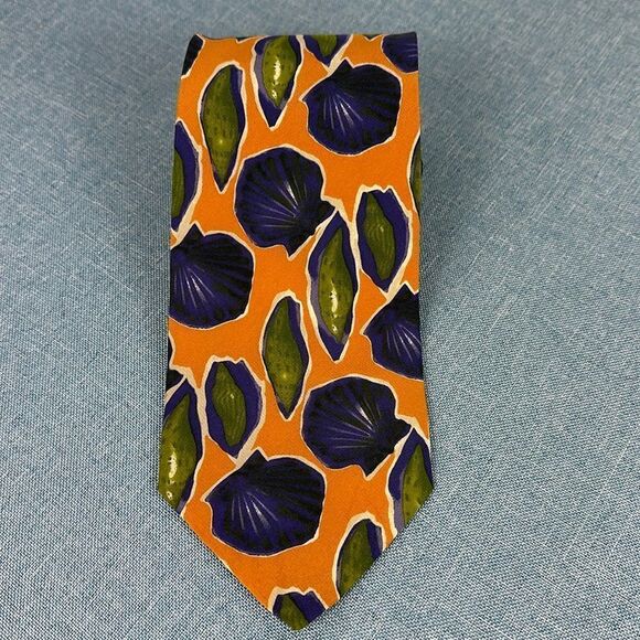Hugo Boss Other - Hugo Boss Vintage Silk Made In Italy Seashell Print Colorful Tie